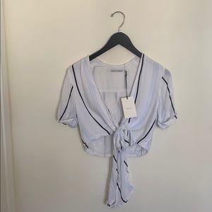 🆕 Faithfull the Brand White Stripped Crop Top